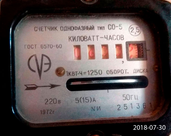 Предыдущий счетчик