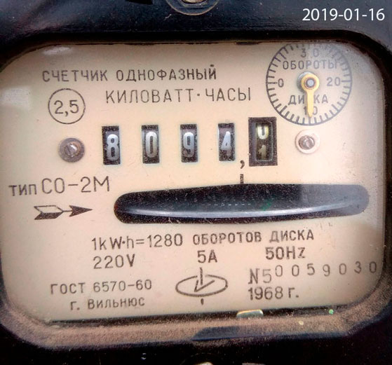 Предыдущий счетчик